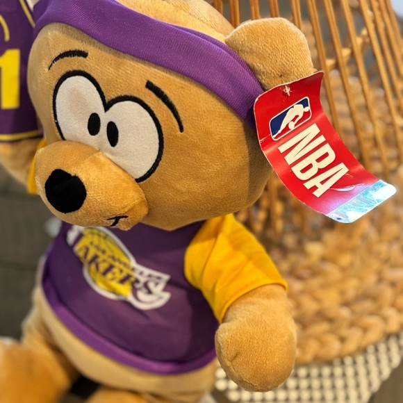 NBA Lakers Plush Bear with Purple and Yellow - Picture 3 of 4
